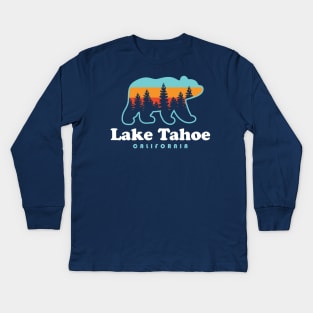 Lake Tahoe California Bear Retro Vintage Kids Long Sleeve T-Shirt